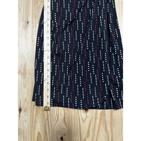 Express Womens Black Red Long Sleeve Wrap Dress Size 1/2 Y2K - Picture 6 of 6